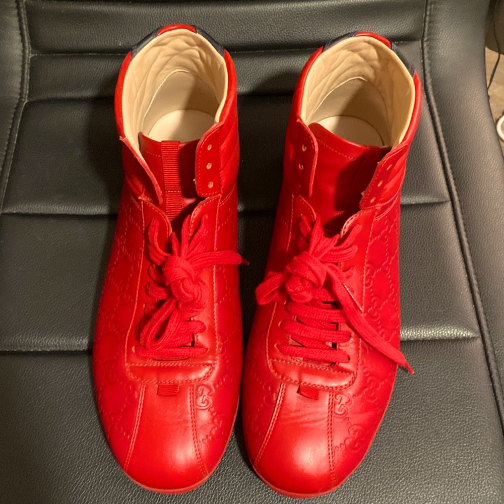 Exclusive Red Gucci sneakers